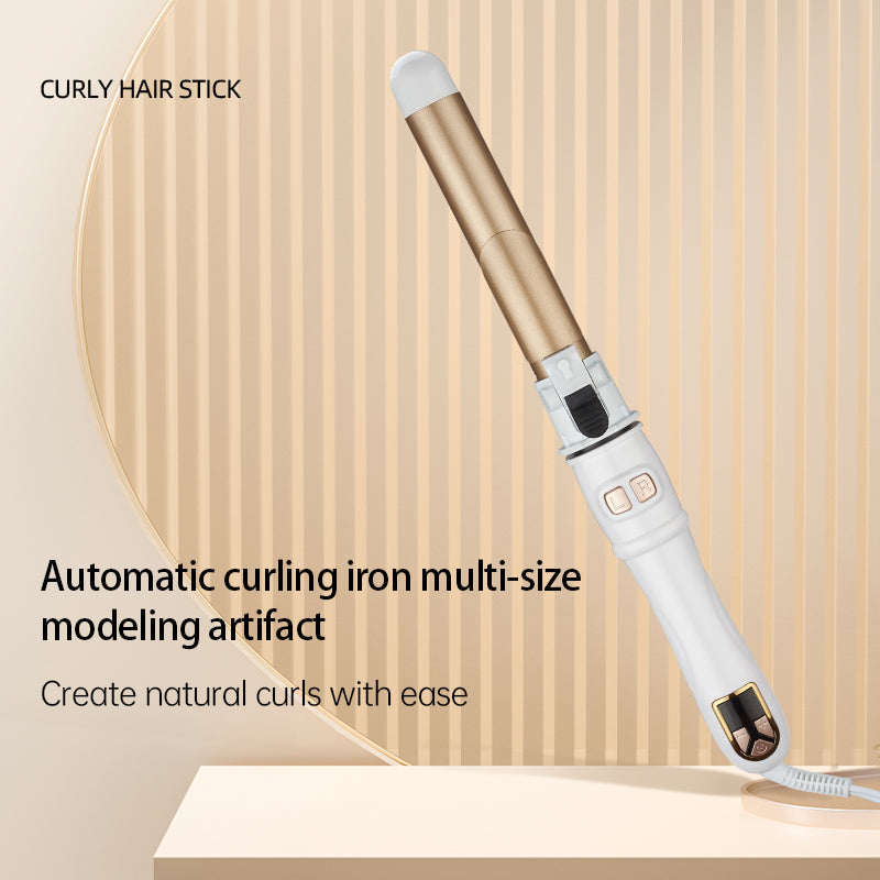 28mm Ceramic Tourmaline Curling Iron - Automatic Rotating Curler with Adjustable Temps and LCD Display for Smooth and Heatless Curls - Haircare Titanium Comfort Hair Curler