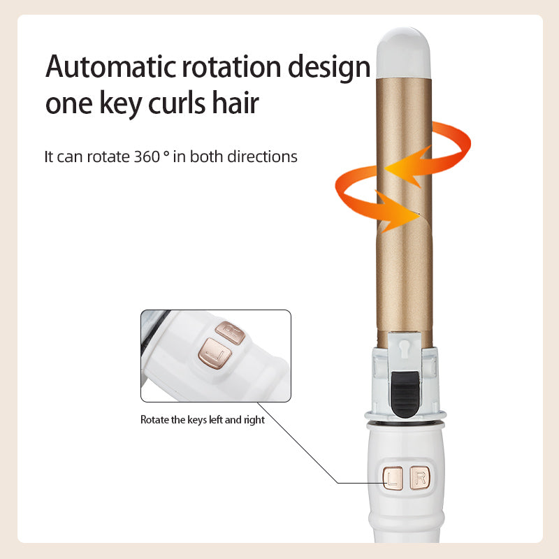 28mm Ceramic Tourmaline Curling Iron - Automatic Rotating Curler with Adjustable Temps and LCD Display for Smooth and Heatless Curls - Haircare Titanium Comfort Hair Curler