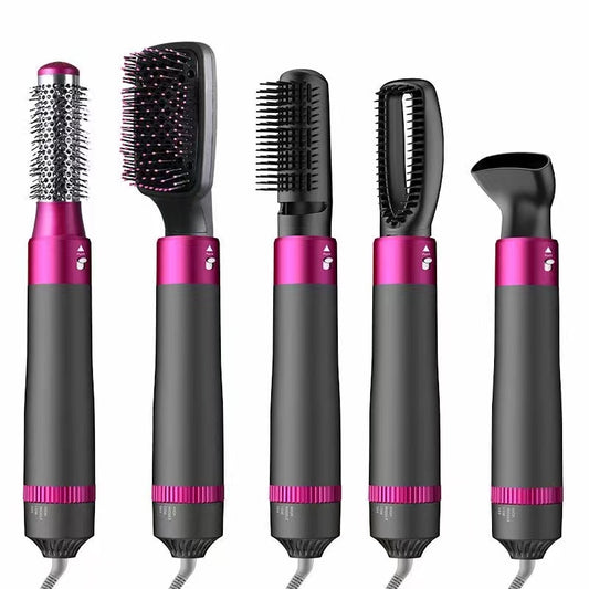 5-in-1 Hair Dryer Brush, Negative Ion Hot Air Blow Dryer Brush Set, Includes Curler, Straightener, Volumizer, Can be Used for Straightening, Curling,Drying, Suitable for All Hair Types Lightweight