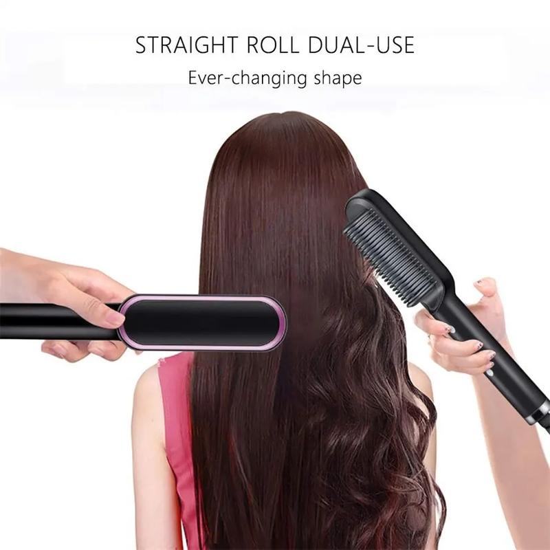 Advanced Negative Ionic Hair Straightener Brush with 5 Temp Settings & Anti-Scald LED Display, 20s Fast Heating 284°F to 428°F, Effortless Styling for Silky Smooth, Frizz-Free Hair