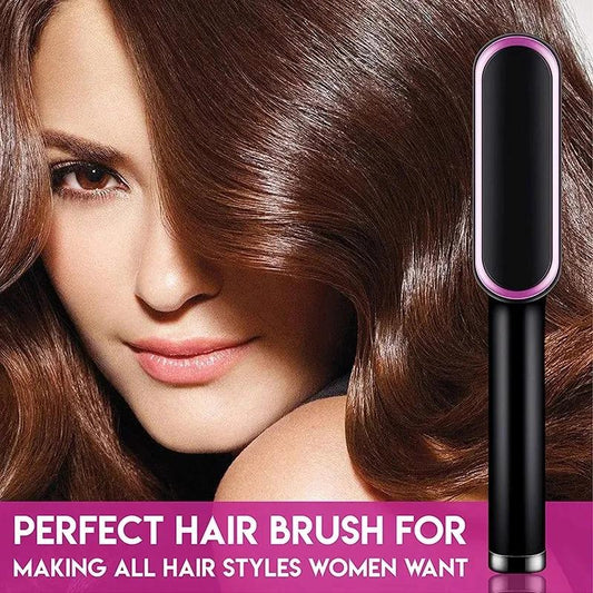 Advanced Negative Ionic Hair Straightener Brush with 5 Temp Settings & Anti-Scald LED Display, 20s Fast Heating 284°F to 428°F, Effortless Styling for Silky Smooth, Frizz-Free Hair