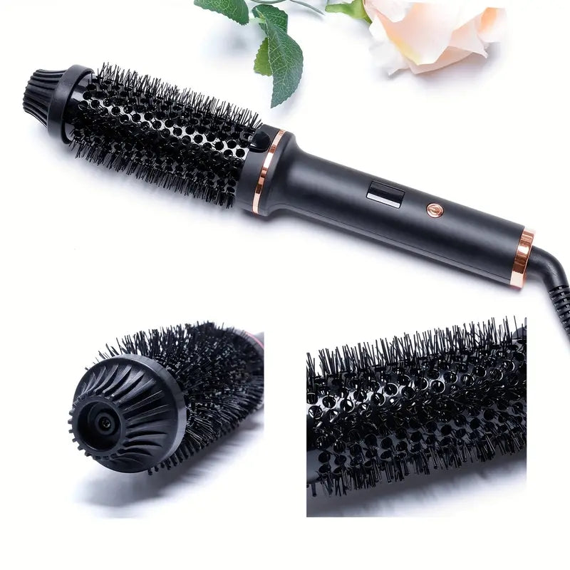 Thermal Brush Heated Curling Brush Ceramic Tourmaline Ionic Curling Iron Volumizing Hot Brush Create Root Volume & Loose Curls,Volume Curls Ceramic Tourmaline Ionic Round Brush Volumizer